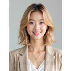 골든 블론드 턱선 인버티드 단발