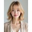 골든 블론드 턱선 비대칭 단발+커튼뱅