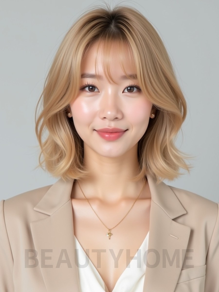 골든 블론드 숏 울프컷