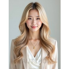 골든 블론드 긴 소프트웨이브