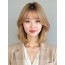 골든 블론드 턱선 레이어드 단발+풀뱅