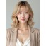 골든 블론드 귀밑 그라데이션 단발+뱅