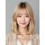 골든 블론드 턱밑 스트레이트 단발
