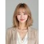 골든 블론드 턱선 텍스처 단발+풀뱅