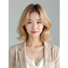 골든 블론드 숏 층컷