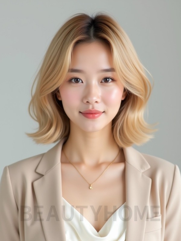 골든 블론드 숏 층컷