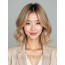 골든 블론드 귀밑 비대칭 단발+풀뱅