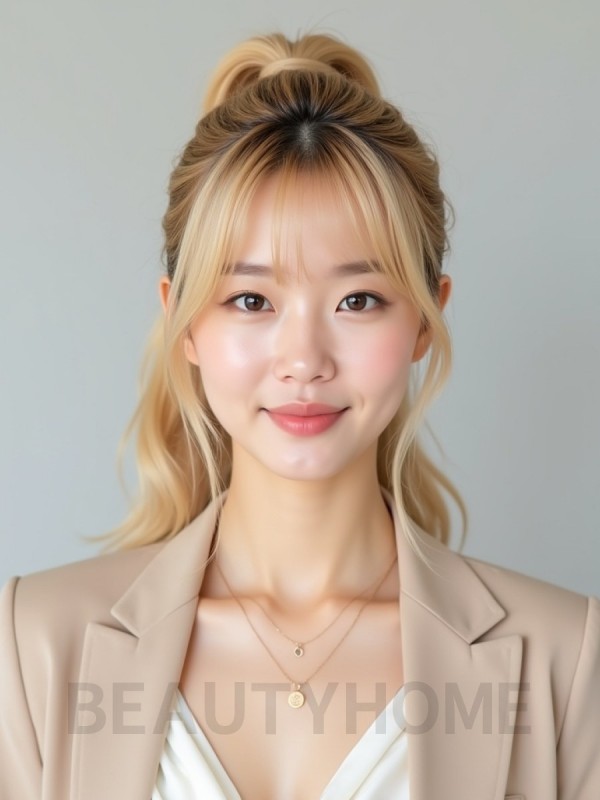골든 블론드 하이 포니테일