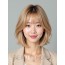 골든 블론드 턱선 그라데이션 단발+사이드뱅