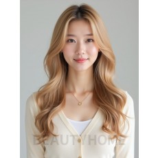골든 블론드 긴 컬+센터