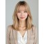 골든 블론드 어깨 생머리+풀뱅