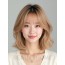 골든 블론드 어깨 스택 단발+커튼뱅