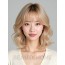 골든 블론드 쇄골 컬 단발+커튼뱅