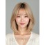 골든 블론드 턱밑 인버티드 단발+커튼뱅