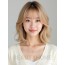 골든 블론드 어깨 인버티드 단발+뱅