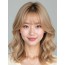 골든 블론드 어깨 웨이브+커튼뱅