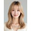 골든 블론드 쇄골 생머리+사이드뱅