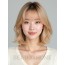 골든 블론드 쇄골 그라데이션 단발+시스루뱅