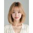 골든 블론드 쇄골 스트레이트 단발+커튼뱅