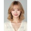 골든 블론드 어깨 텍스처 단발+사이드뱅