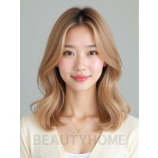 골든 블론드 어깨 레이어+사이드