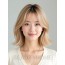 골든 블론드 어깨 스택 단발+사이드뱅