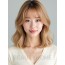 골든 블론드 어깨 레이어+풀뱅