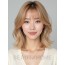 골든 블론드 어깨 웨이브 단발+사이드뱅