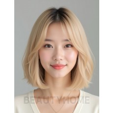 골든 블론드 쇄골 스트레이트 단발