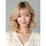 골든 블론드 쇄골 컬 단발+사이드뱅