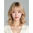 골든 블론드 쇄골 스택 단발+시스루뱅