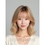 골든 블론드 턱밑 웨이브 단발+사이드뱅