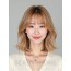 골든 블론드 쇄골 웨이브 단발+커튼뱅