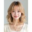 골든 블론드 어깨 스택 단발+뱅