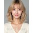 골든 블론드 쇄골 텍스처 단발+뱅