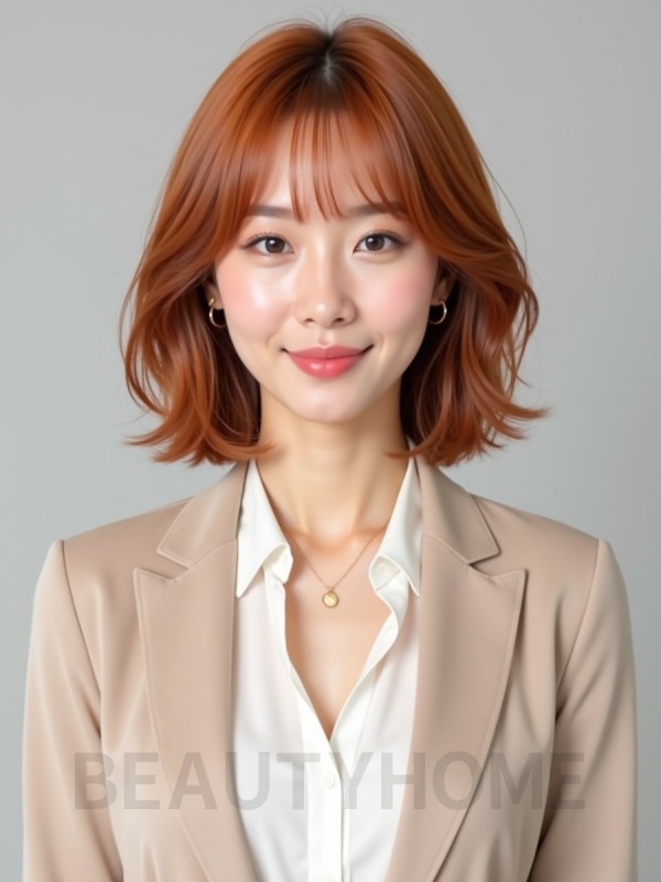 오렌지 코퍼 미디엄 레이어드