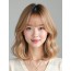 골든 블론드 턱밑 텍스처 단발+커튼뱅