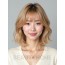 골든 블론드 턱밑 웨이브 단발+풀뱅