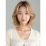 골든 블론드 쇄골 비대칭 단발+사이드뱅