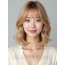 골든 블론드 어깨 스택 단발+풀뱅