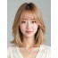 골든 블론드 쇄골 스트레이트 단발+시스루뱅