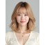 골든 블론드 어깨 그라데이션 단발+사이드뱅