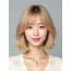 골든 블론드 어깨 레이어드 단발+풀뱅