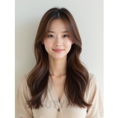 베이지 브라운 긴 레이어+센터