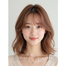 로즈 브라운 어깨 웨이브+풀뱅