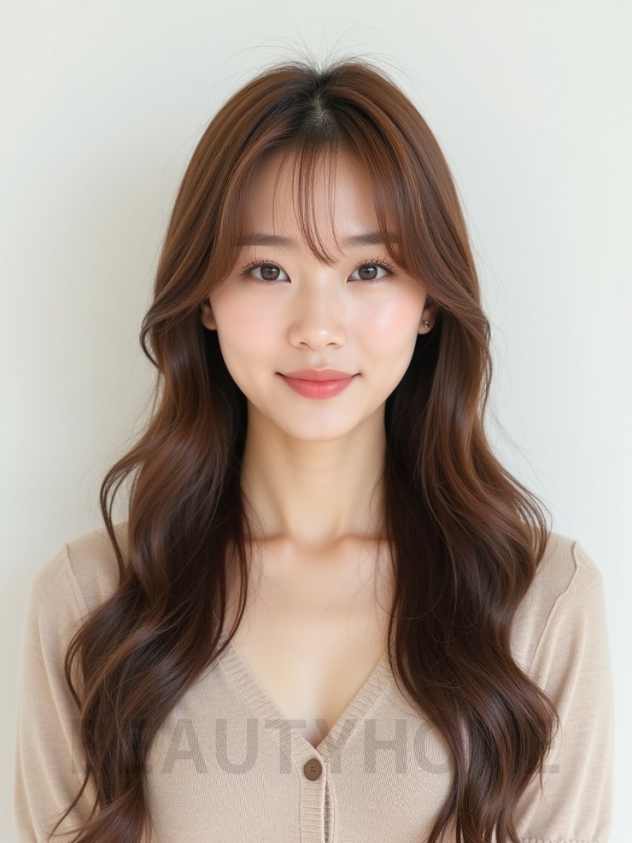 베이지 브라운 보헤미안 롱