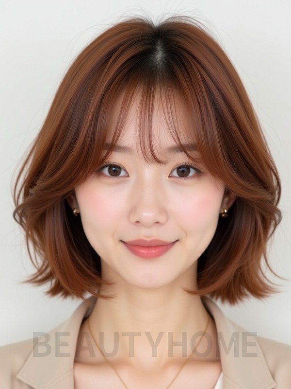 턱선 인버티드 단발+시스루뱅