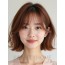 턱선 웨이브 단발+사이드뱅