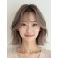 토프 브라운 쇄골 블런트 단발+사이드뱅