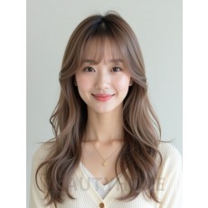 긴 생머리+풀뱅